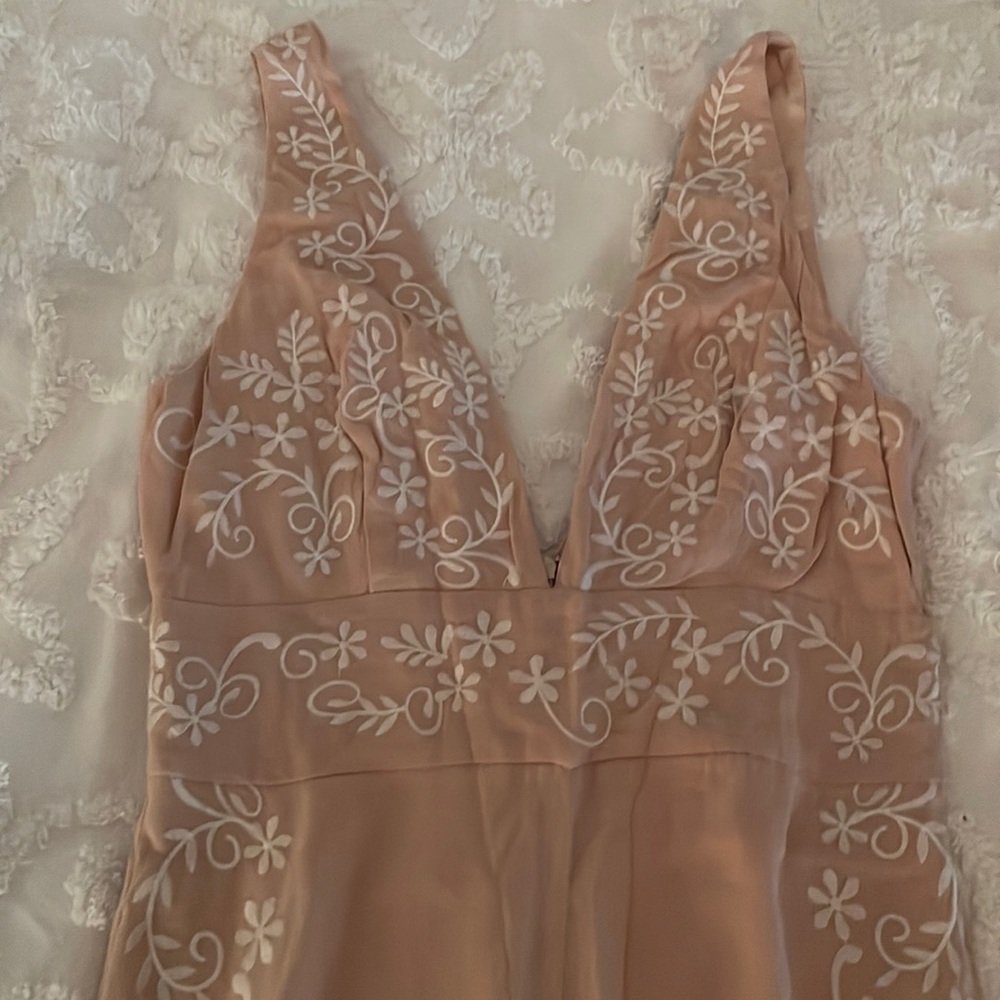 NWT Peach Floral long pants romper